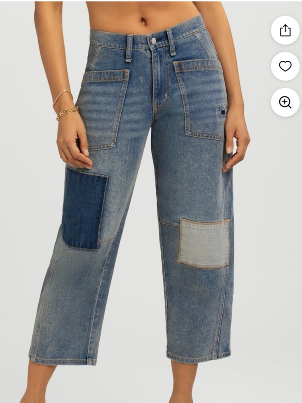 ❤️JESSICA SIMPSON HIGH RISE PATCHWORK BARREL JEAN-NWT-2/6/8/10/12/16❤️ - Picture 13 of 16